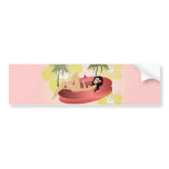 Hawaiian sexy beach girl bumper sticker