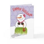 Hawaiian SnowWoman Template Greeting Cards