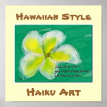 Hawaiian Style Plumeria Haiku Art Poster posters
