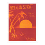 Hawaiian Sunset Vintage Songbook Cover Post Cards