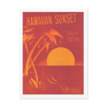 Hawaiian Sunset Vintage Songbook Cover Post Cards