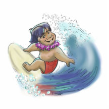 Hawaiian surfer photo cutout