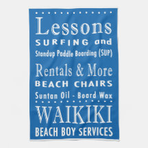 Hawaiian Waikiki "Sign Art" Kitchen Towel