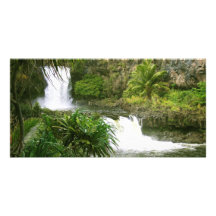 Hawaiian Waterfall 2 tiered Picture Card