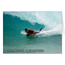 Hawaiian Waterman Print Greeting Card