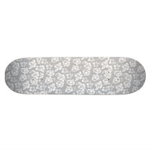 Hawaiian White Flower Skate Board Decks