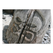 Hawaiian Wooden Tiki Greeting Card
