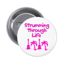 Hawaiin Ukulele tropical surf design Pinback Button