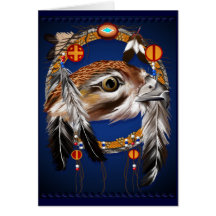 Hawk Face Dream Catcher Card