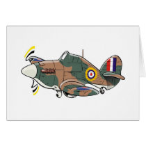 hawker hurricane caricature card