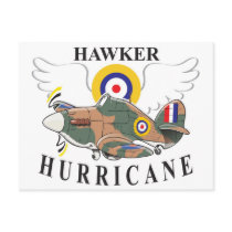 hawker hurricane caricature post card