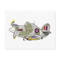 hawker hurricane caricature postcard