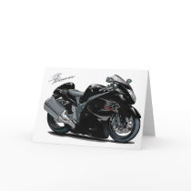 Hayabusa Black Bike Greeting Cards