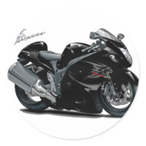 Hayabusa Black Bike Round Sticker