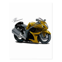 Hayabusa Gold Bike Postcard