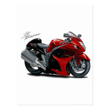 Hayabusa Red-Black Bike Postcards