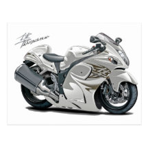 Hayabusa White Bike Postcard