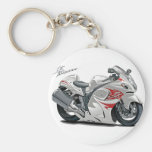 Hayabusa White-Red Bike Keychain
