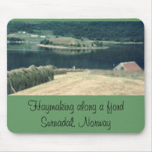 Haymaking Along a Fjord Mouse Pad