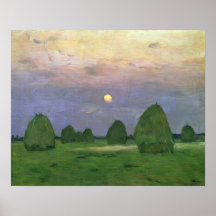 Hayricks at Dusk, 1899 Poster