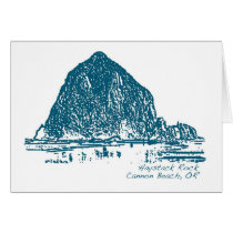 Haystack Rock Illustration Greeting Card