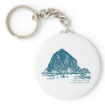 Haystack Rock Illustration Keychains