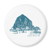 Haystack Rock Illustration Refrigerator Magnets