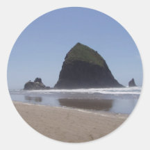 Haystack Rock Round Sticker
