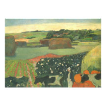 Haystacks in Brittany, Potato Field; Paul Gauguin Custom Invitations