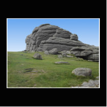 Haytor. Rocks in Devon England. On Black. Cut Out