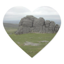 Haytor. Rocks in Devon England. Heart Sticker