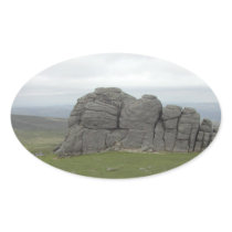 Haytor. Rocks in Devon England. Oval Stickers