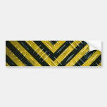 Hazard Stripe Diamond Plate Textured Bumper Stickers