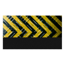 Hazard Stripe Diamond Plate Textured Business Card