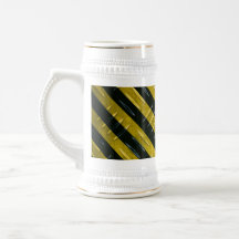 Hazard Stripe Diamond Plate Textured Coffee Mugs