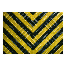 Hazard Stripe Diamond Plate Textured Personalized Announcements