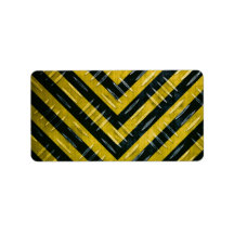 Hazard Stripe Diamond Plate Textured Personalized Address Labels