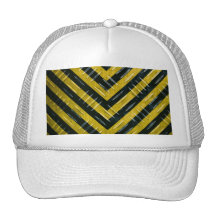 Hazard Stripe Diamond Plate Textured Mesh Hat
