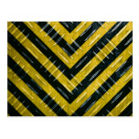 Hazard Stripe Diamond Plate Textured Post Card