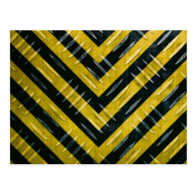 Hazard Stripe Diamond Plate Textured Post Card