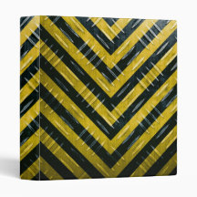 Hazard Stripe Diamond Plate Textured Vinyl Binder
