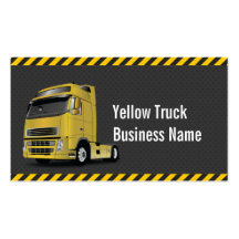 Hazard Stripes Yellow Truck Dark Business Card