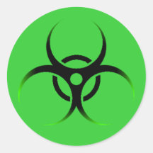 Hazardous Round Stickers