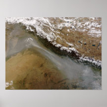 Haze along the Himalaya Mountains Posters