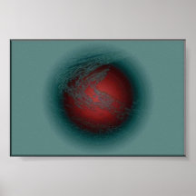 Hazy Red Moon Poster