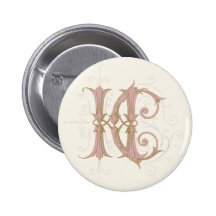 HC or CH Monogram in Pink and Gold