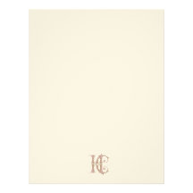 HC or CH Monogram in Pink and Gold Personalized Letterhead