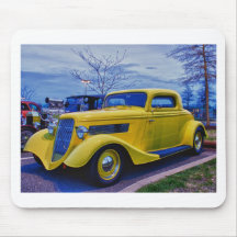 HDR Classic Hot Rod Yellow Mouse Pads