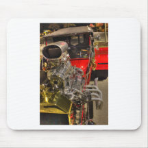 HDR Red Big Engine Hot Rod Car Mousepads