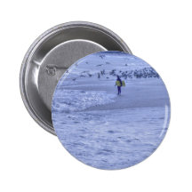 HDR Surfer Holding Body Board Seagulls on Sand Button
